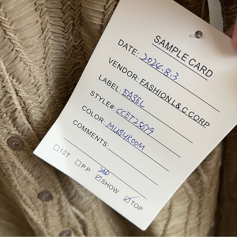 Easel Textured Brown Taupe Button-Down Shirt - Picture 3 of 6